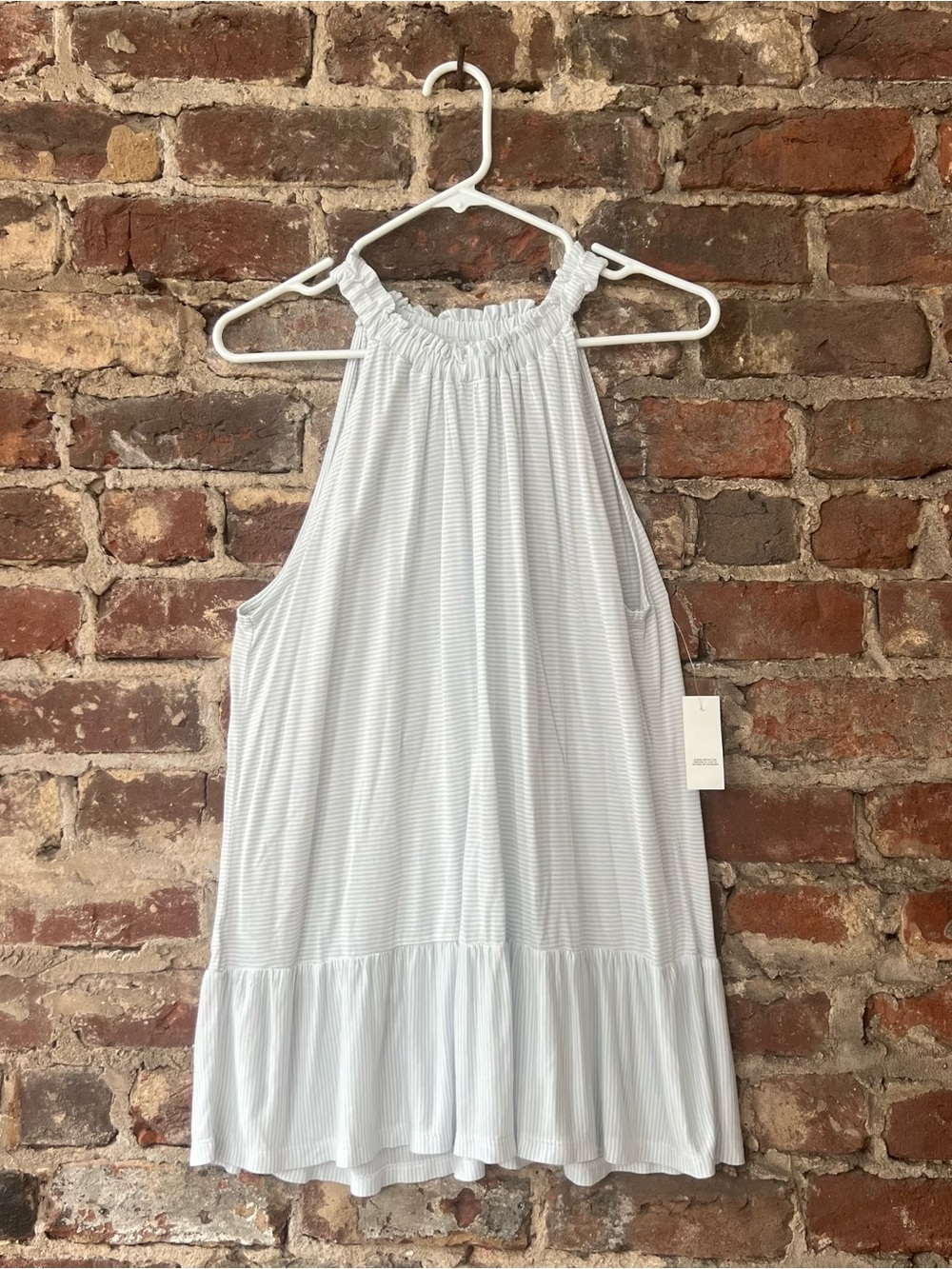 LOFT Light Blue & White Striped Halter Chemise